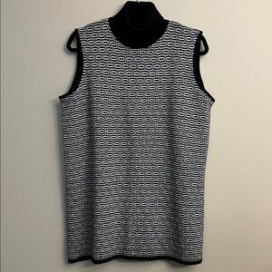 Michel Antoni Patterned Sleeveless Turtleneck Sweater. 30% Wool Size 1X
